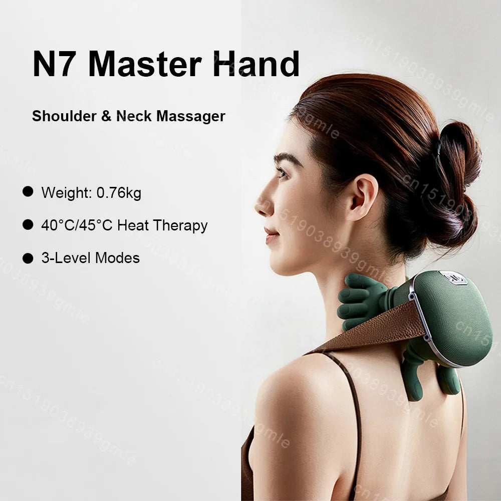 Bionic Heated Neck & Shoulder Massager Deep Kneading Pain Relie