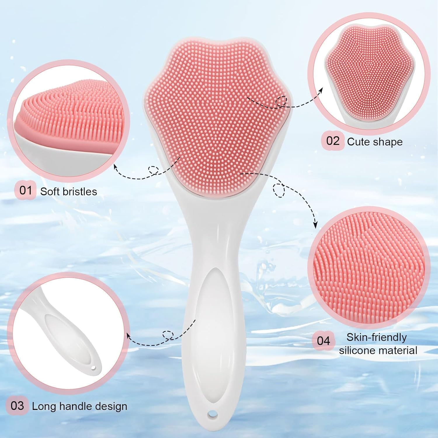 Silicone Face Scrubber 2 Pack - Silicone Face Brush Exfoliating Brush, Deep Cleansing, Gentle Exfoliation, Pore Treatment, Massaging