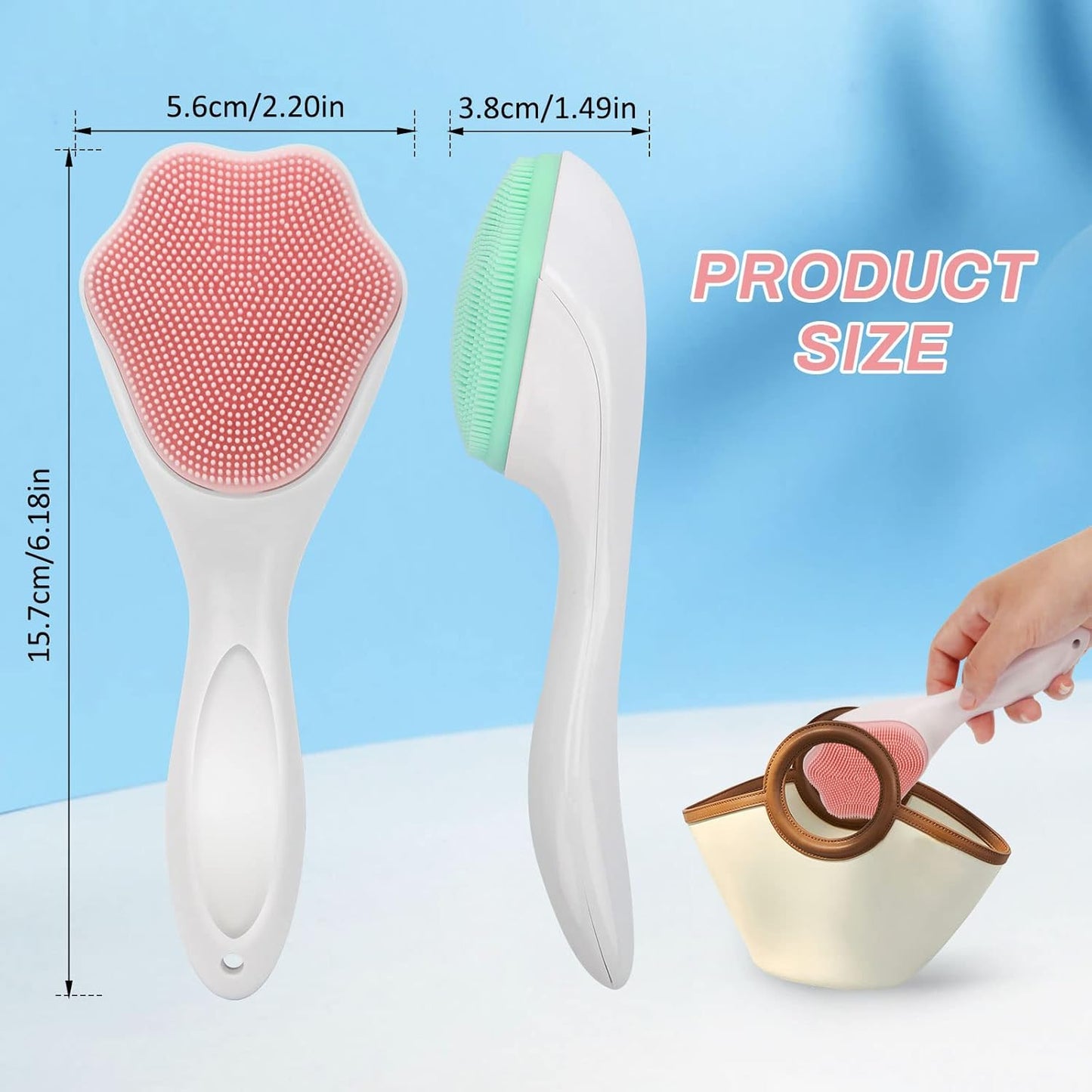 Silicone Face Scrubber 2 Pack - Silicone Face Brush Exfoliating Brush, Deep Cleansing, Gentle Exfoliation, Pore Treatment, Massaging