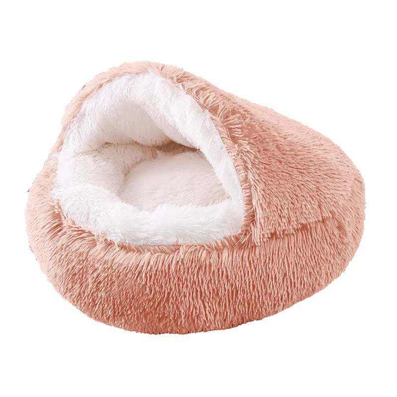 Plush Pet Cat Bed round Cat Cushion Cat House 2 in 1 Warm Cat Basket Pet Sleep Bag Cat Nest Kennel for Small Dog Cat Dog Bed