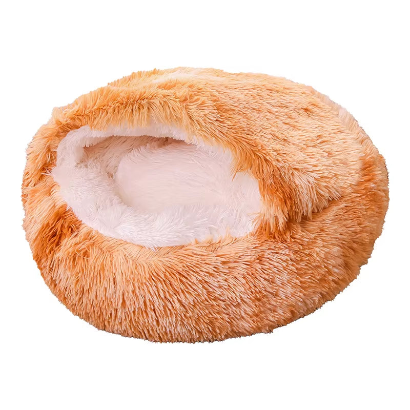 Plush Pet Cat Bed round Cat Cushion Cat House 2 in 1 Warm Cat Basket Pet Sleep Bag Cat Nest Kennel for Small Dog Cat Dog Bed