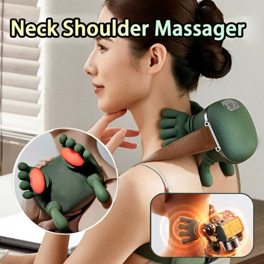 Bionic Heated Neck & Shoulder Massager Deep Kneading Pain Relie