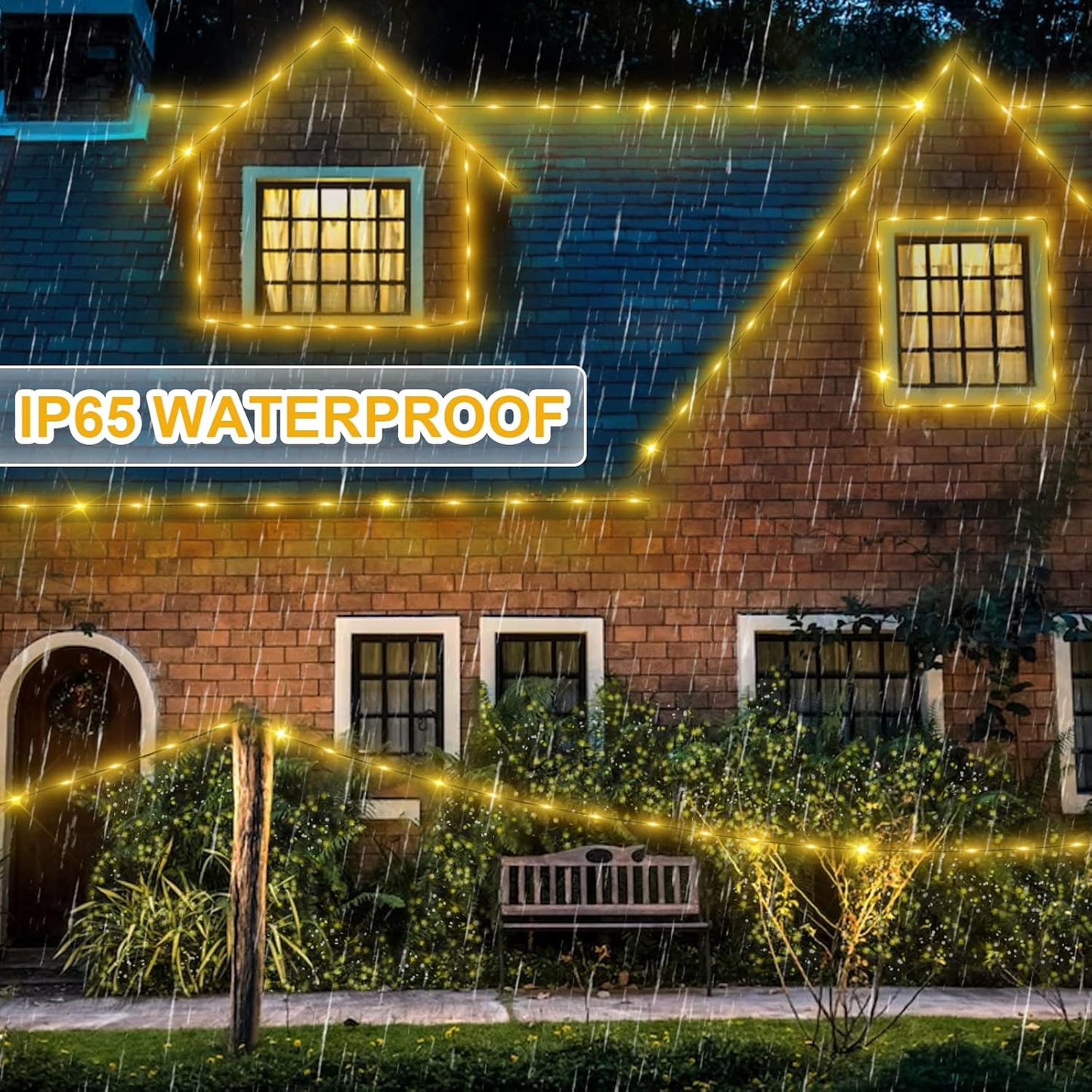 328 FT 1000 LED Christmas String Lights Outdoor Waterproof Twinkle Green Wire Plug Fairy Lights with Remote Timer 8 Modes Indoor Xmas Tree Decorations(Warm White)