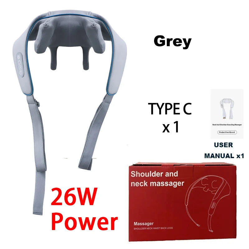 Bionic Heated Neck & Shoulder Massager Deep Kneading Pain Relief