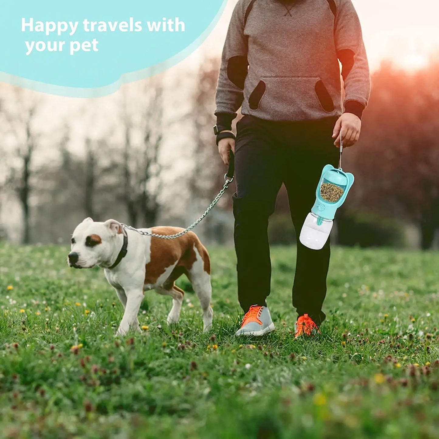 Portable Dog Water Bottle & Food Feeder
