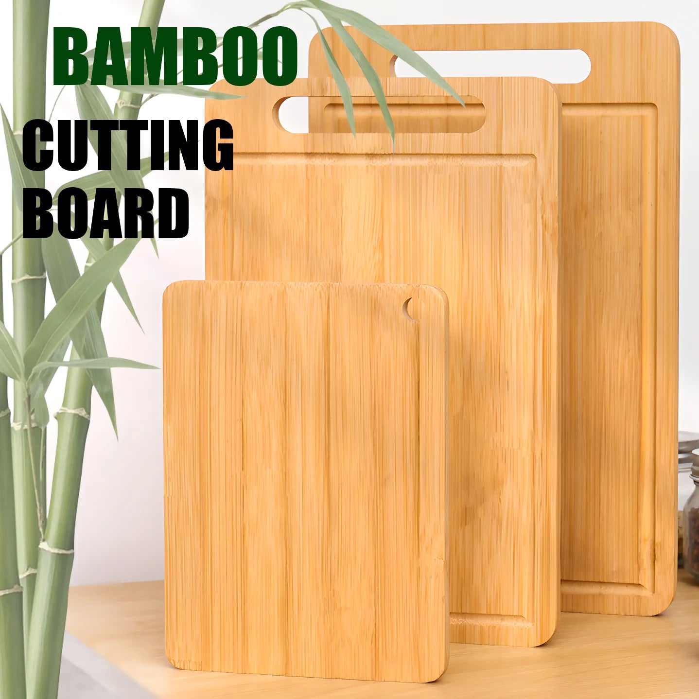 3-Pack Wooden Cutting Board Set Durable & Thick