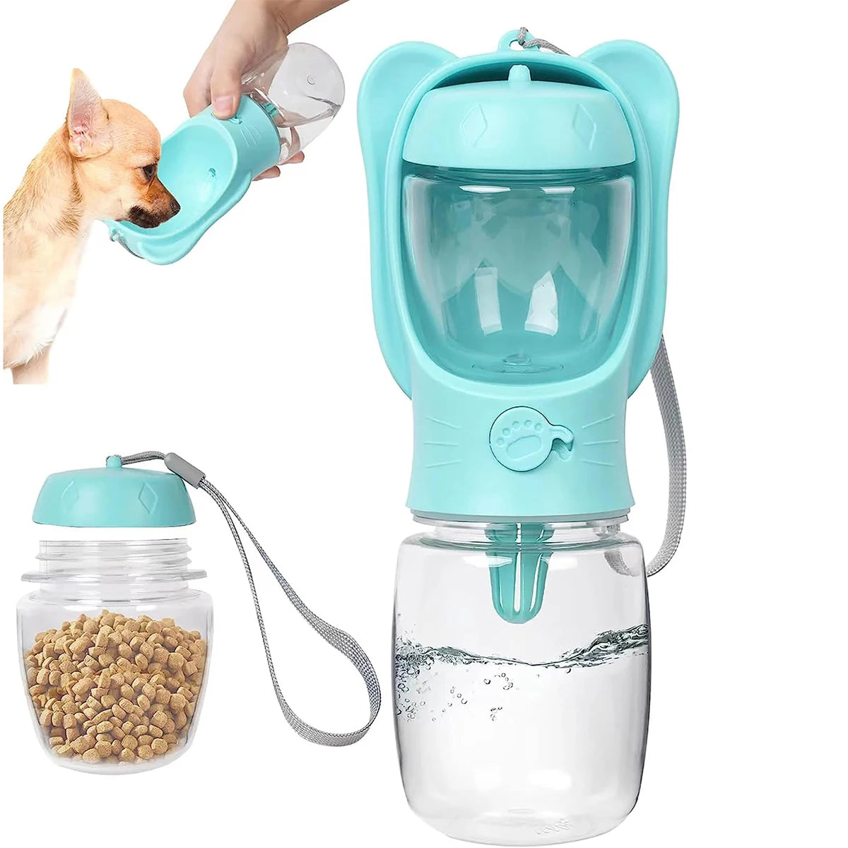 Portable Dog Water Bottle & Food Feeder