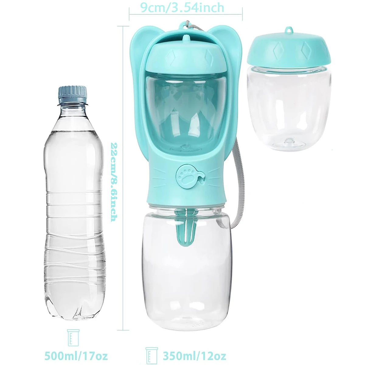 Portable Dog Water Bottle & Food Feeder