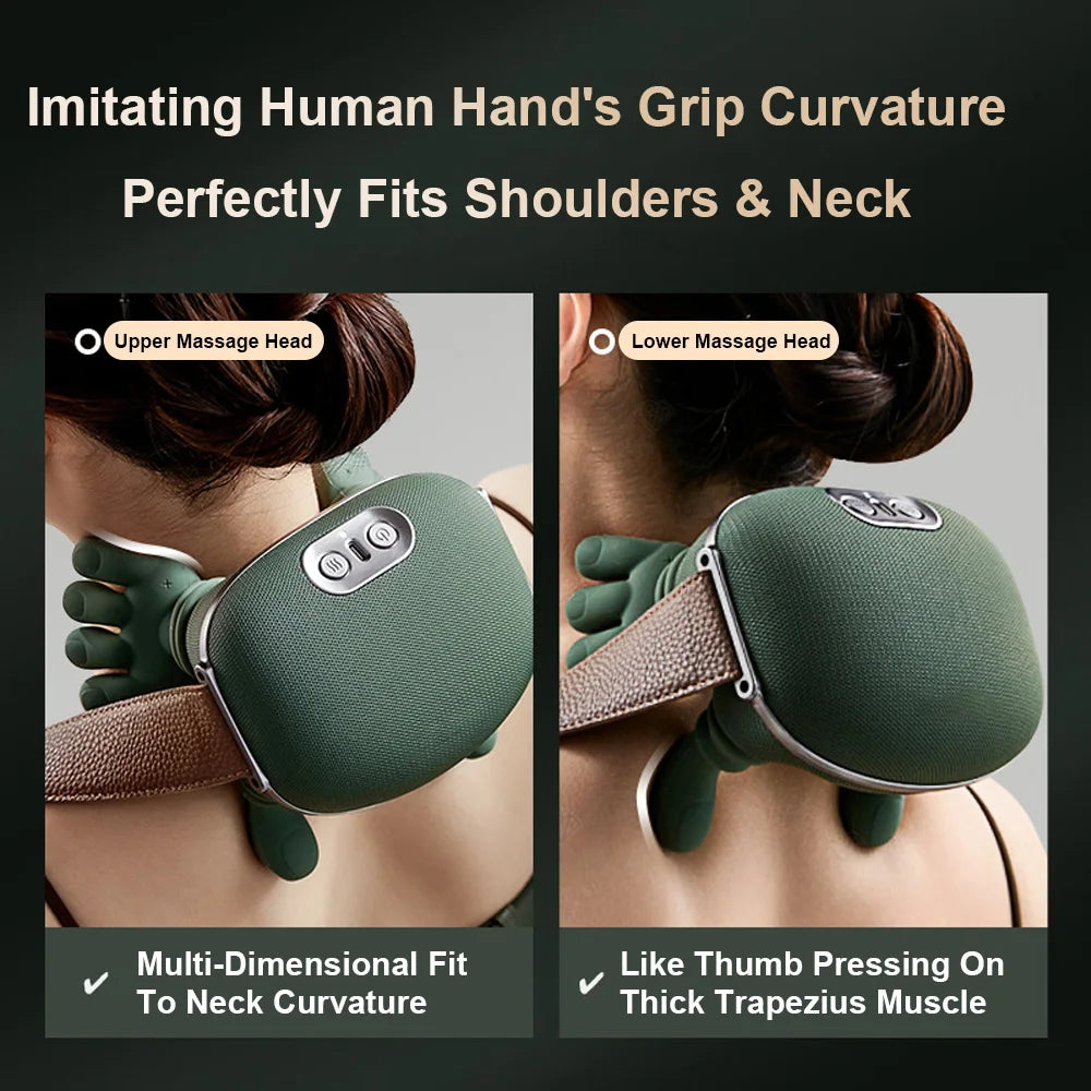 Bionic Heated Neck & Shoulder Massager Deep Kneading Pain Relie