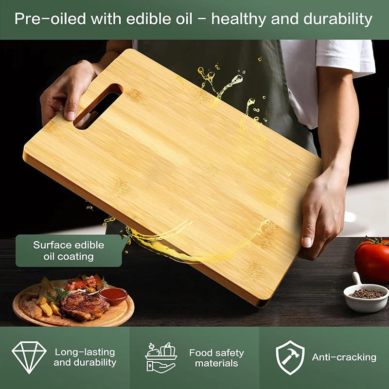 3-Pack Wooden Cutting Board Set Durable & Thick