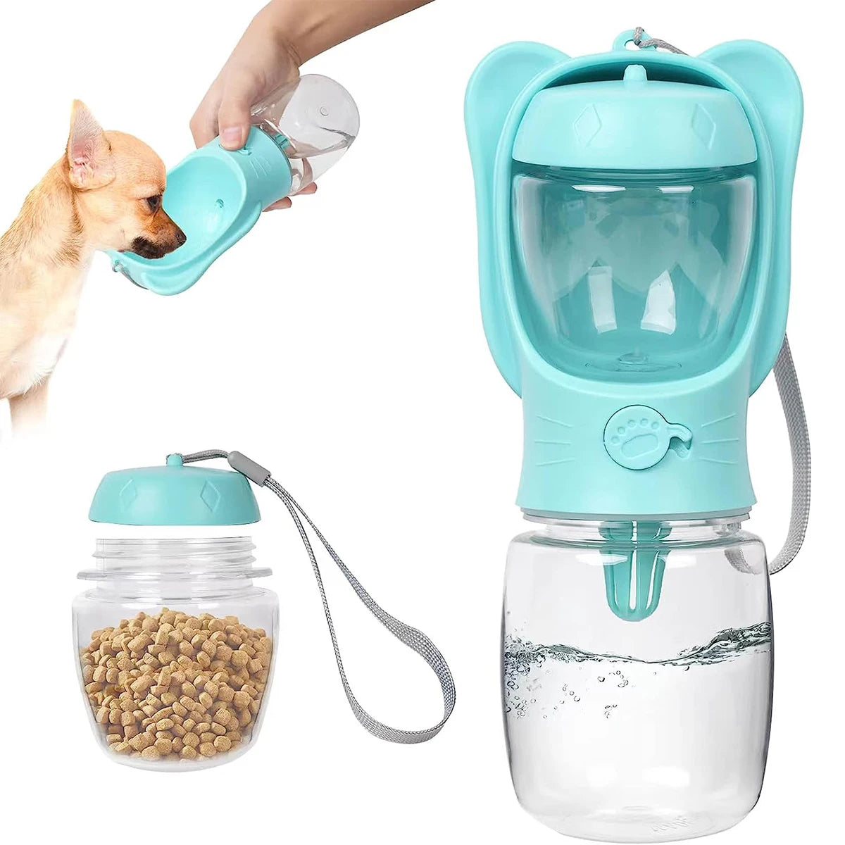 Portable Dog Water Bottle & Food Feeder