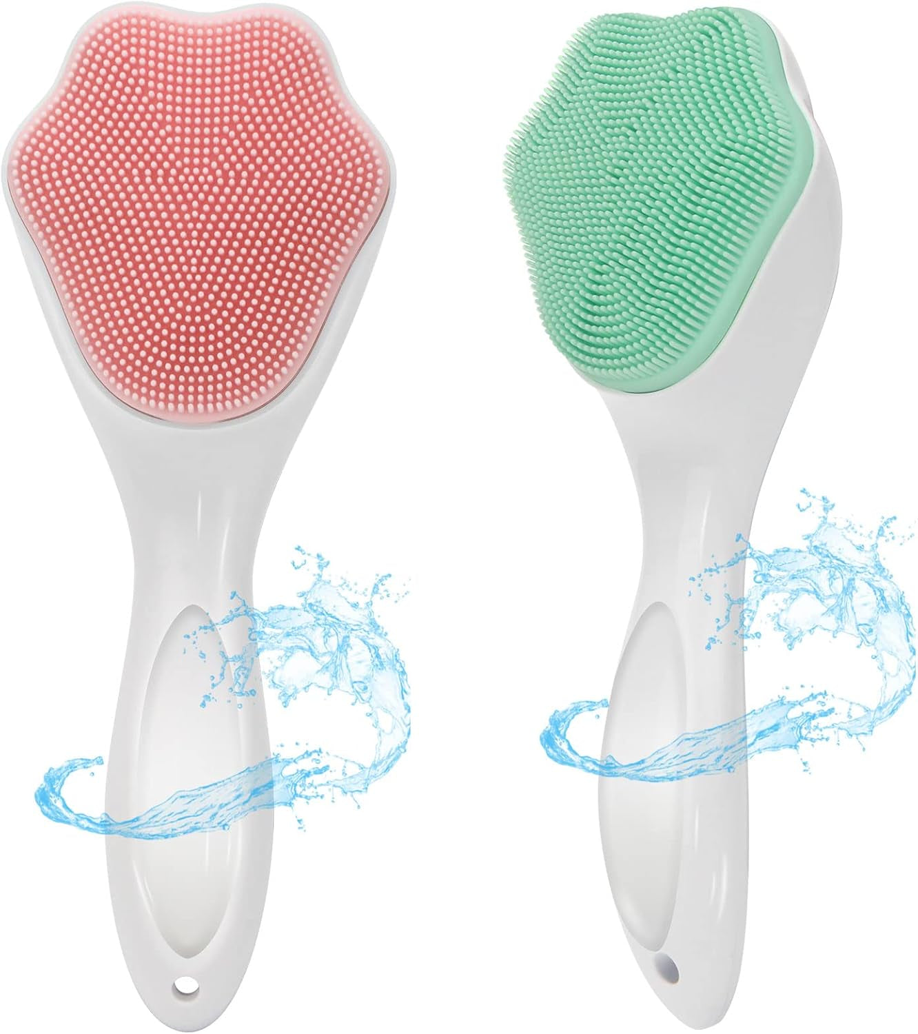 Silicone Face Scrubber 2 Pack - Silicone Face Brush Exfoliating Brush, Deep Cleansing, Gentle Exfoliation, Pore Treatment, Massaging