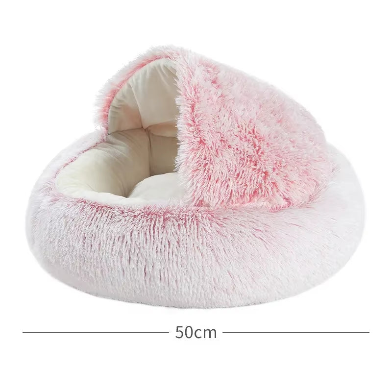 Plush Pet Cat Bed round Cat Cushion Cat House 2 in 1 Warm Cat Basket Pet Sleep Bag Cat Nest Kennel for Small Dog Cat Dog Bed