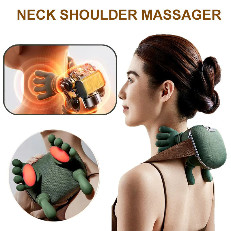 Bionic Heated Neck & Shoulder Massager Deep Kneading Pain Relie