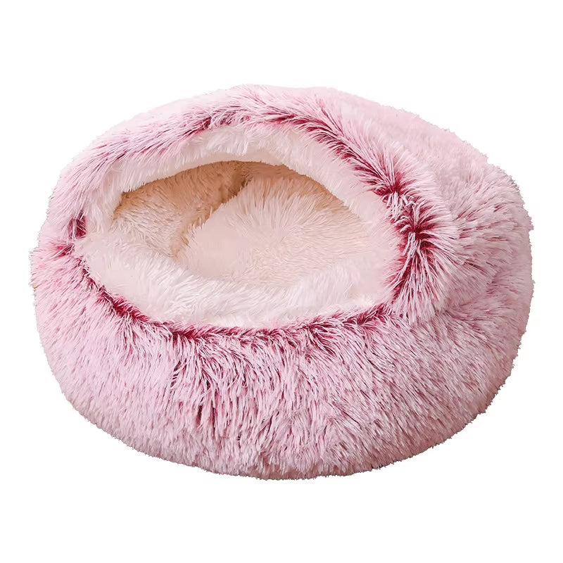 Plush Pet Cat Bed round Cat Cushion Cat House 2 in 1 Warm Cat Basket Pet Sleep Bag Cat Nest Kennel for Small Dog Cat Dog Bed