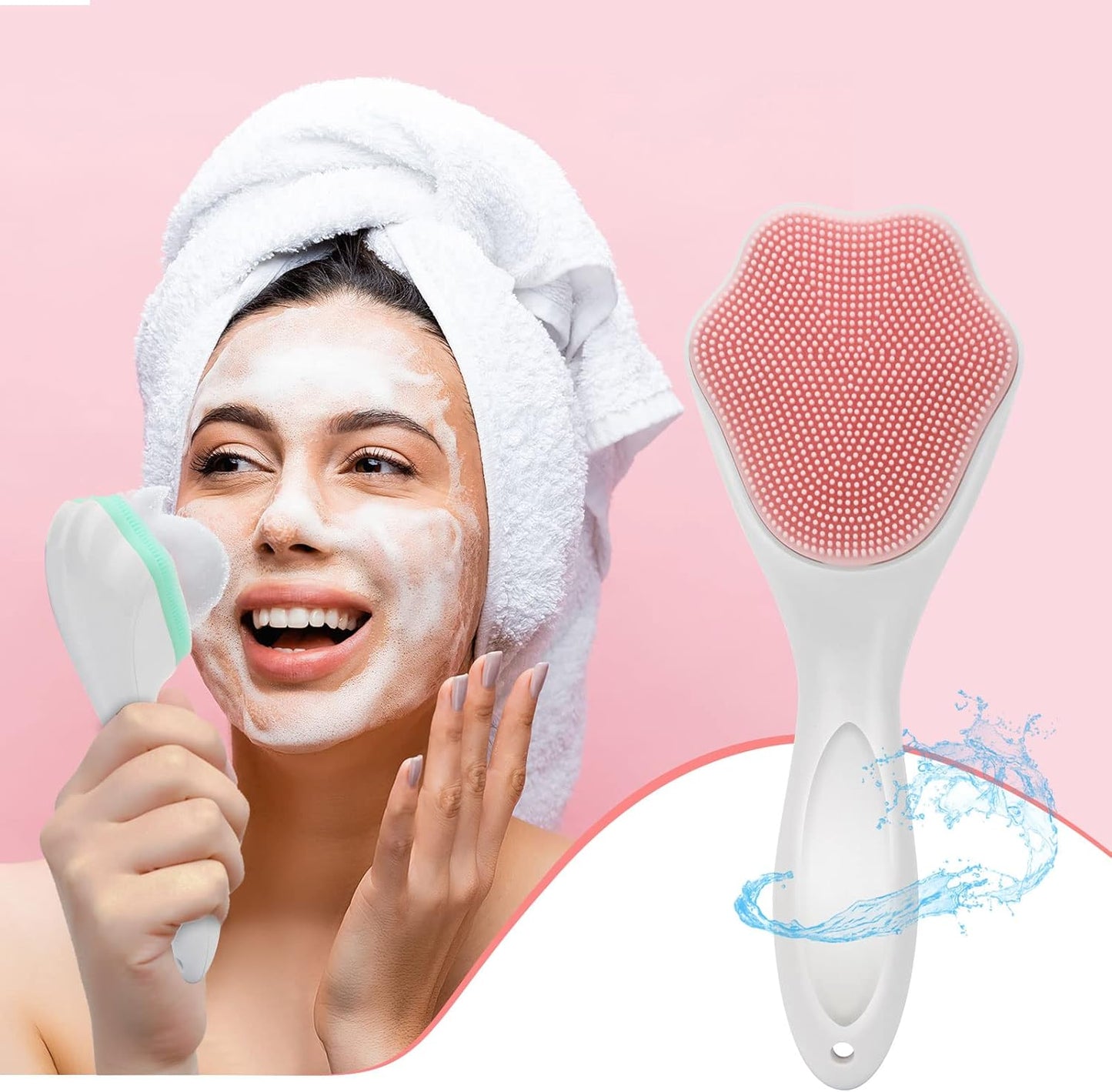 Silicone Face Scrubber 2 Pack - Silicone Face Brush Exfoliating Brush, Deep Cleansing, Gentle Exfoliation, Pore Treatment, Massaging